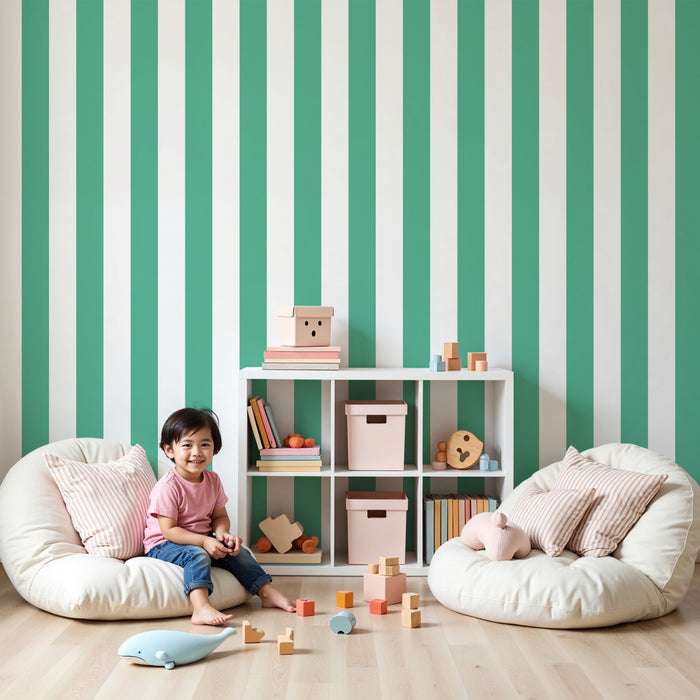 Kinderkamer behang | Moderne verticale waterverf strepen