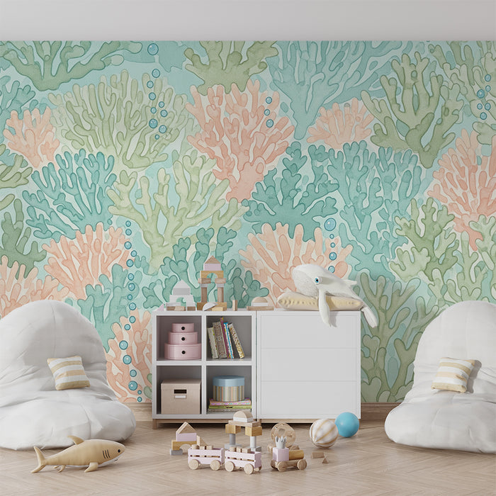 Børneværelse tapet | Farverigt koralrev