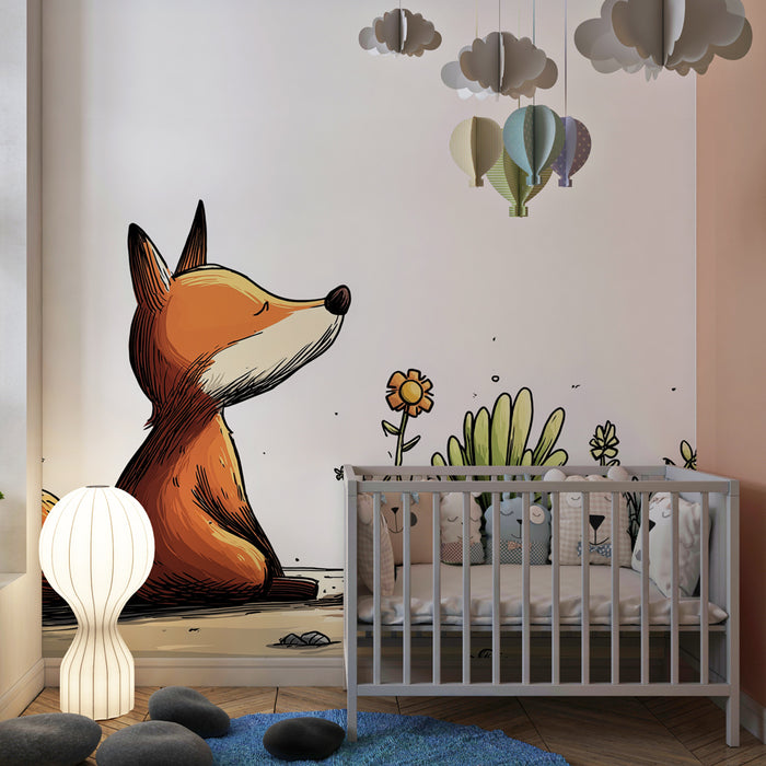 Barntapet | Reflekterande räv och saftiga växter