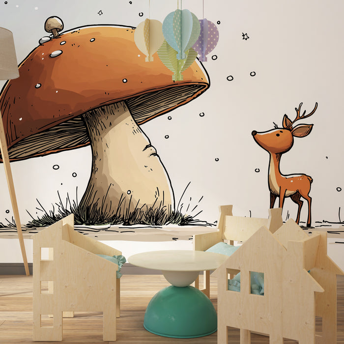 Tapet barnerom | Nysgjerrig rev og magisk sopp