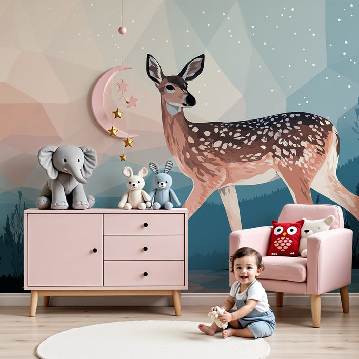 Papel de parede criança | Elegante raposa na floresta de inverno