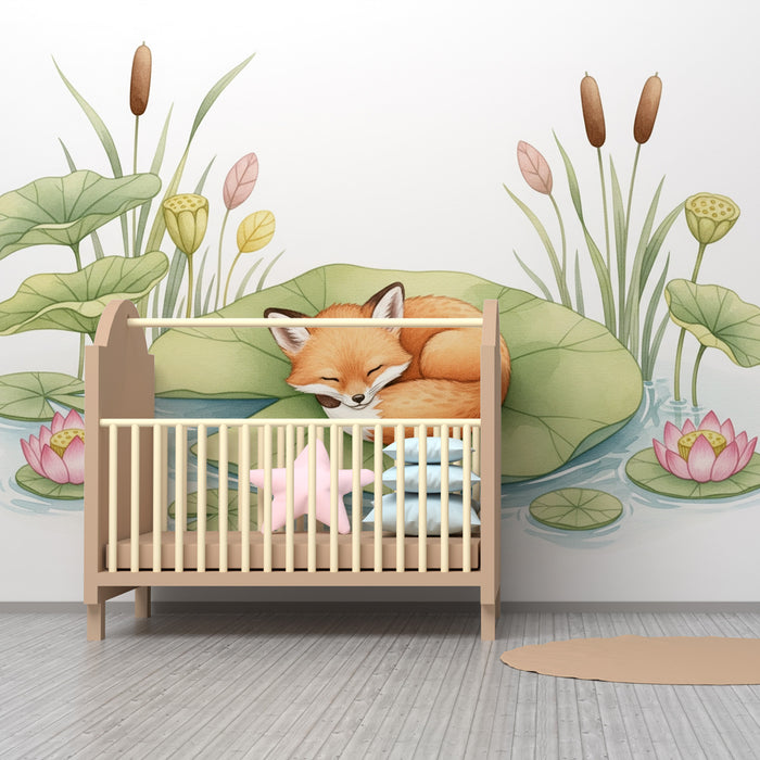 Tapety dla dzieci | Sleeping fox by the water's edge