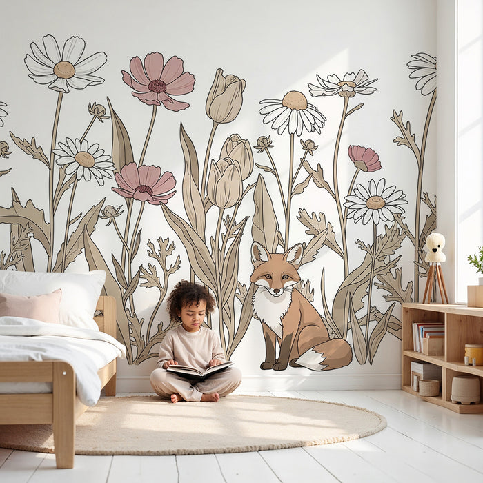 Barntapet | Räv och vilda blommor