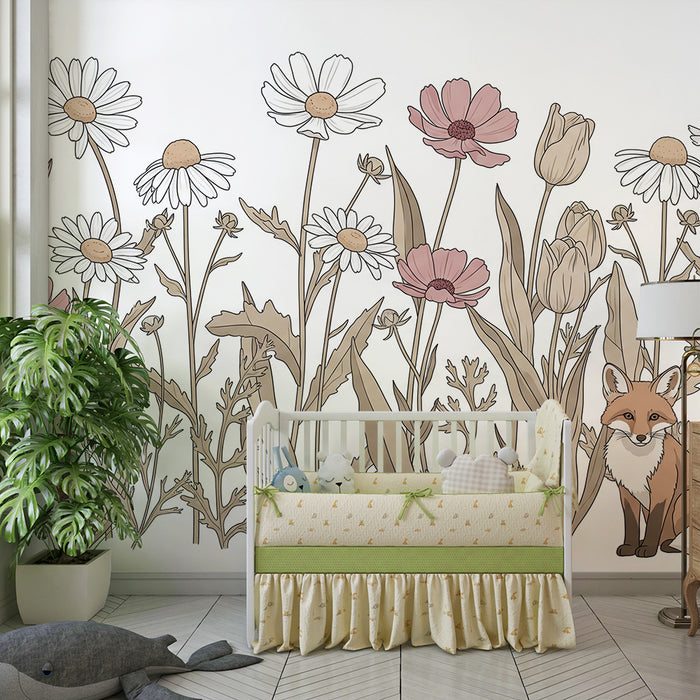 Barntapet | Räv och vilda blommor