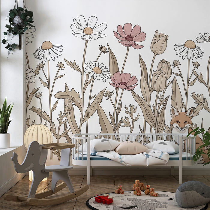 Barntapet | Räv och vilda blommor