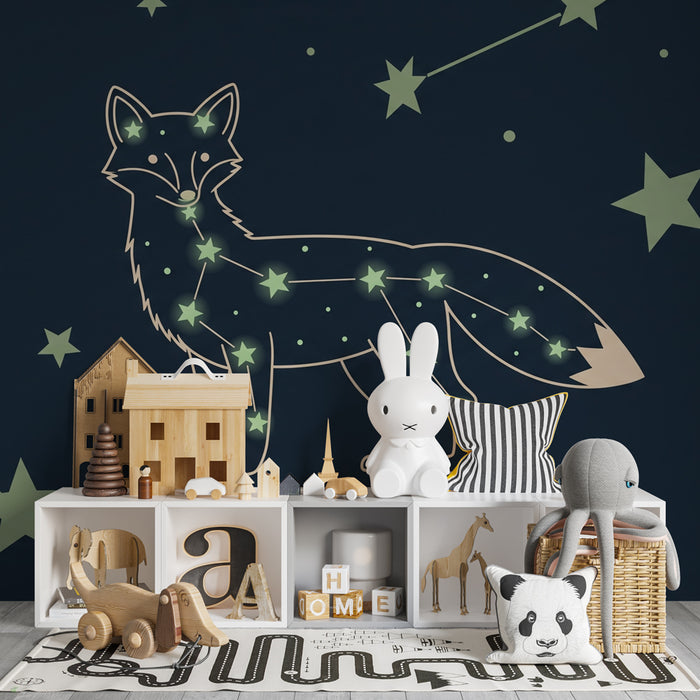 Barntapet | Stjärnig räv under en nattlig himmel
