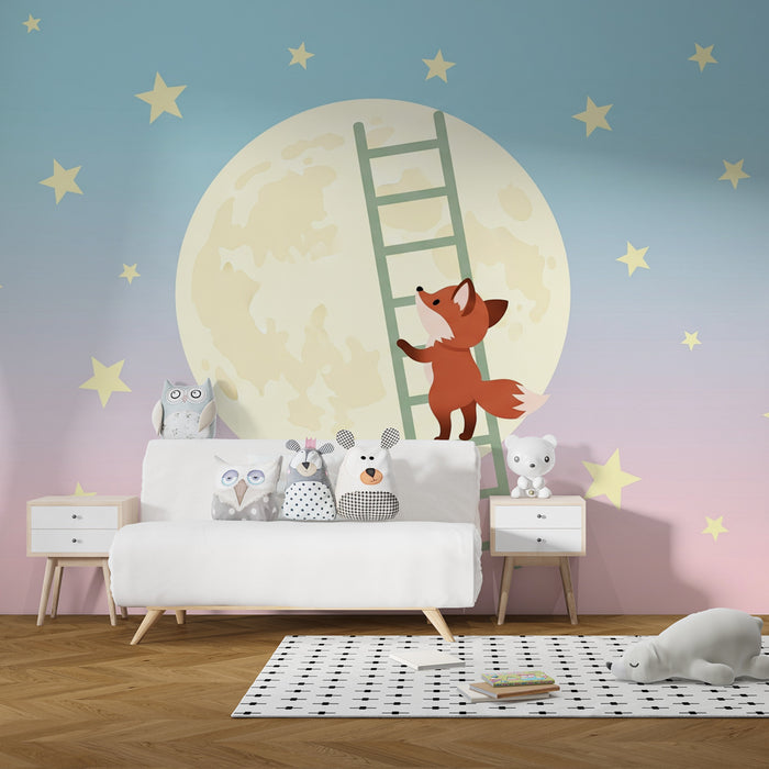 Kinderkamer behang | Ontdekkingsreiziger Vos in een sterrenhemel