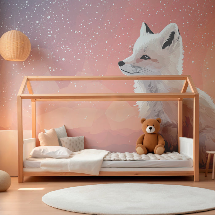 Papier peint chambre enfant | Renard majestueux sous les étoiles