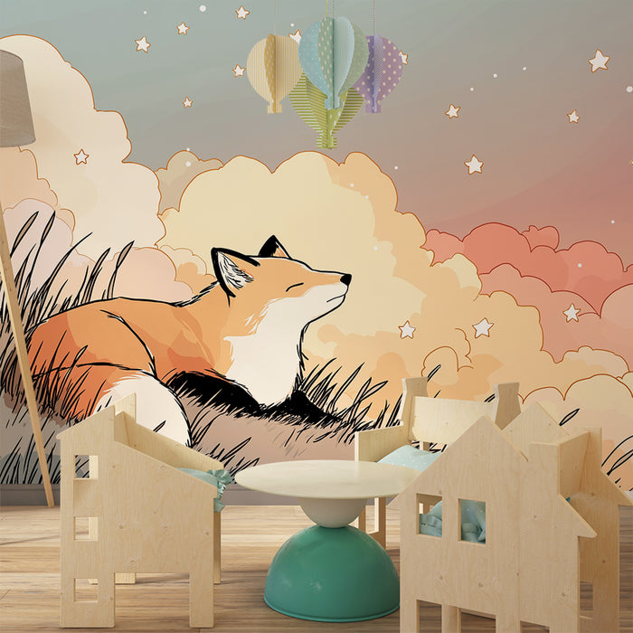 Tapet barnerom | Drømmende rev under en stjernehimmel