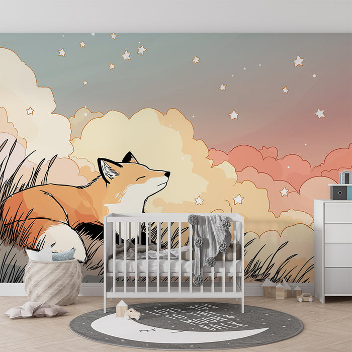 Tapet barnerom | Drømmende rev under en stjernehimmel
