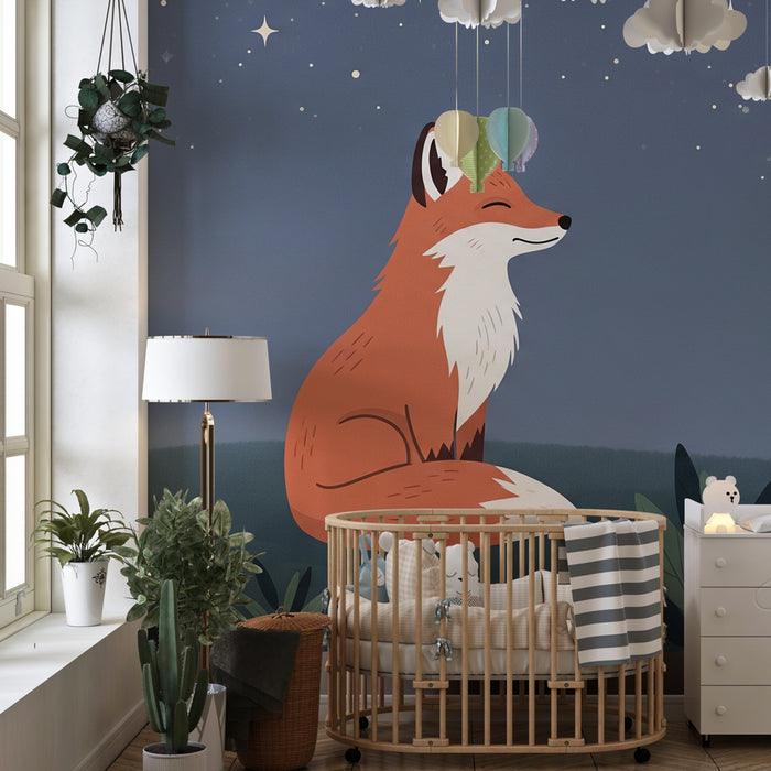 Detská izba tapeta | Lišiak pod hviezdami
