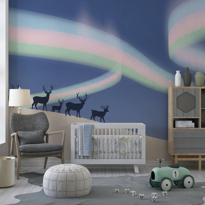 Papel de parede criança | Raposas em uma paisagem ártica