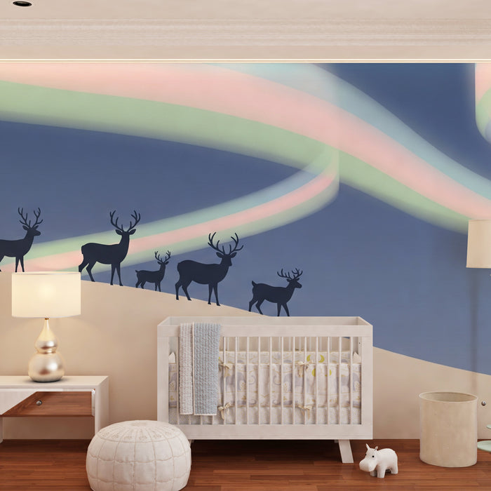 Papel de parede criança | Raposas em uma paisagem ártica