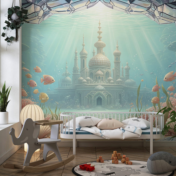 **Papier peint chambre enfant | Royaume sous-marin avec coraux et poissons colorés**

**Norsk oversettelse:**

Barneromstapet | Undervannsrike med koraller og fargerike fisker