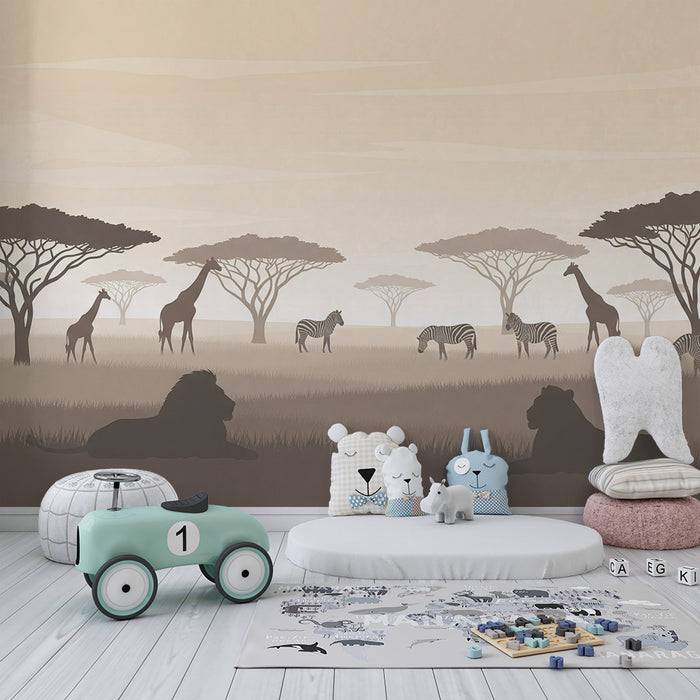 Kinderkamer behang | Afrikaanse safari met majestueuze dieren