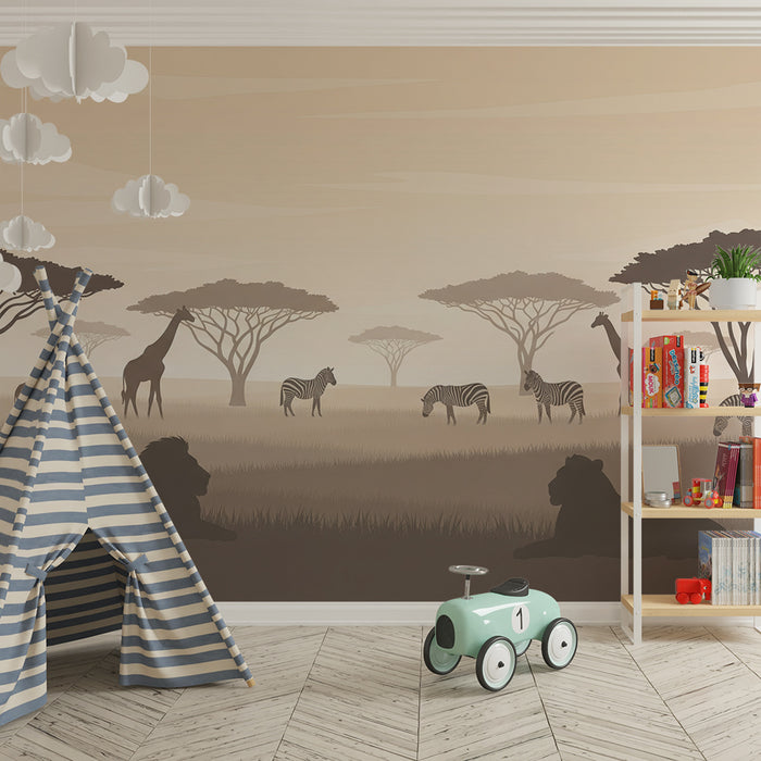 Kinderkamer behang | Afrikaanse safari met majestueuze dieren