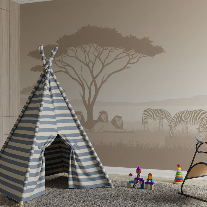 Barntapet | Lugn safari med lejon och zebror