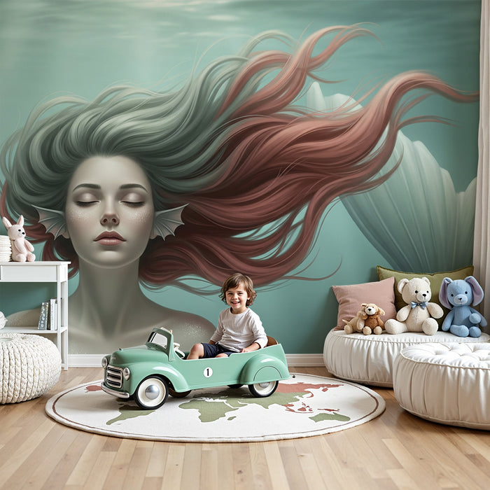 Kids room wallpaper | Mermaid and mysterious sea