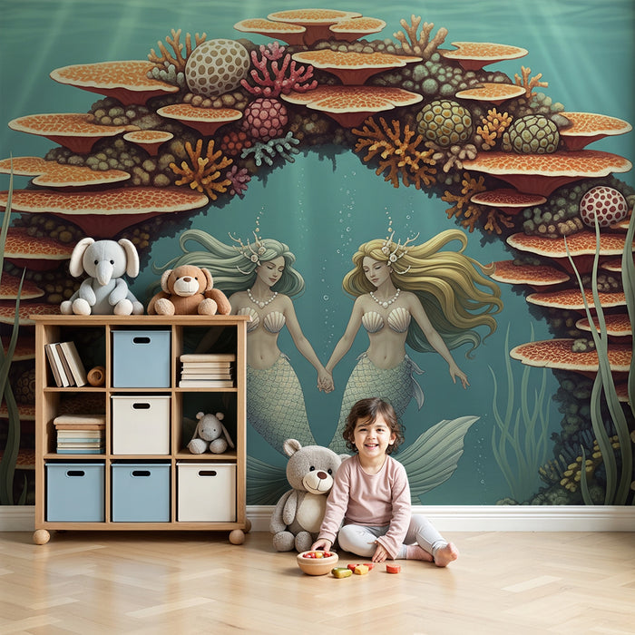 Barntapet | Sjöjungfrur och koraller i havet