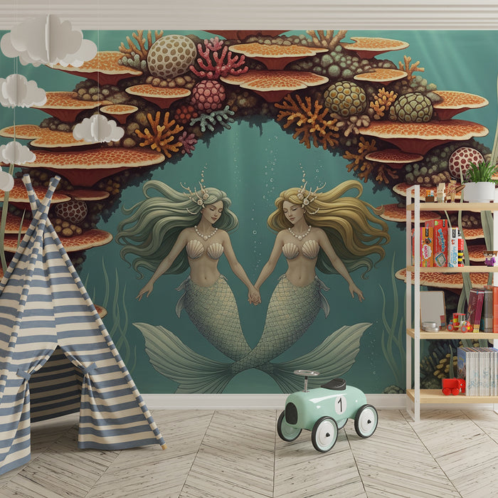 Barntapet | Sjöjungfrur och koraller i havet