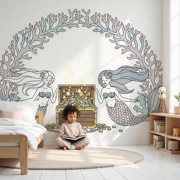 Detská izba tapeta | Sireny a podmorský poklad