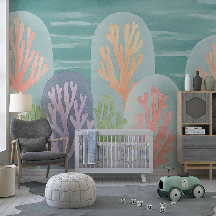 Barntapet | Färgglada ubåtar och koraller