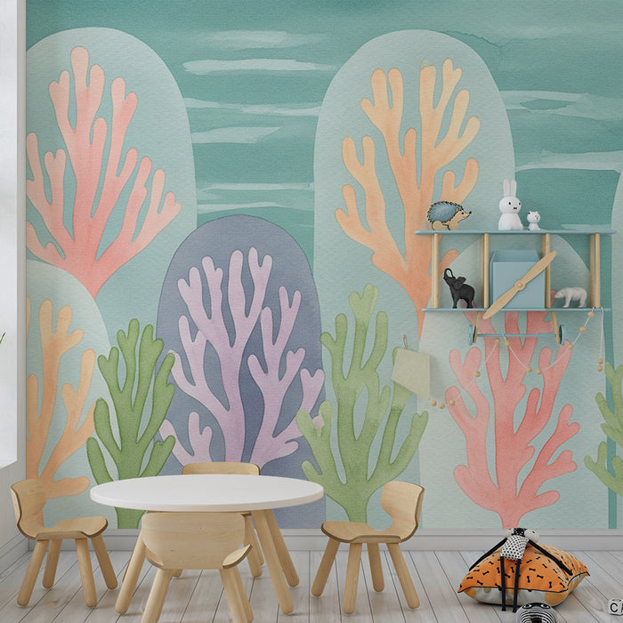 Barntapet | Färgglada ubåtar och koraller