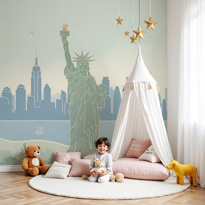 Barn tapet | Frihetsgudinnan och New York skyline