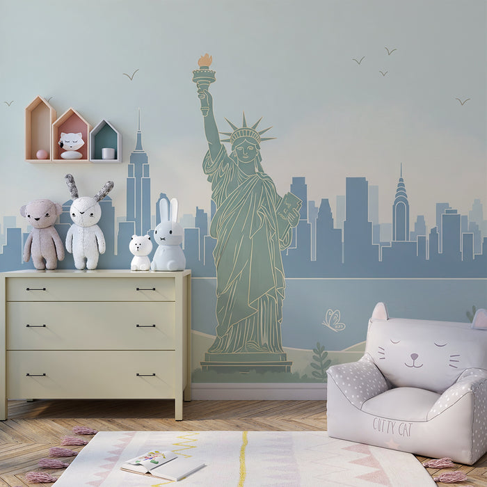 Barn tapet | Frihetsgudinnan och New York skyline