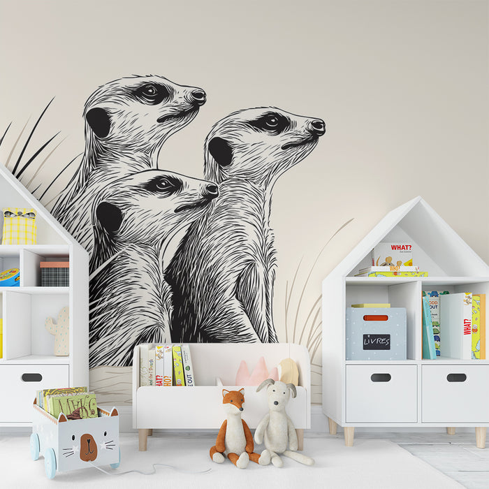 Papel de parede criança | Suricata curioasă într-un peisaj natural