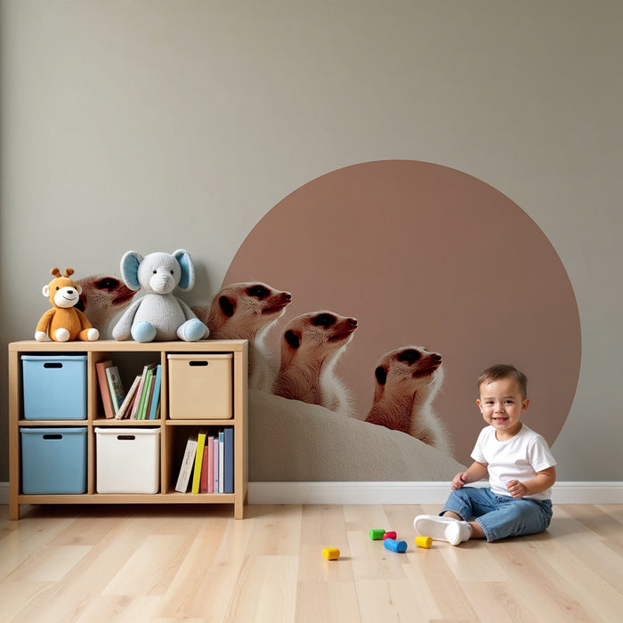 Papier peint chambre enfant | Suricate curieux et design moderne