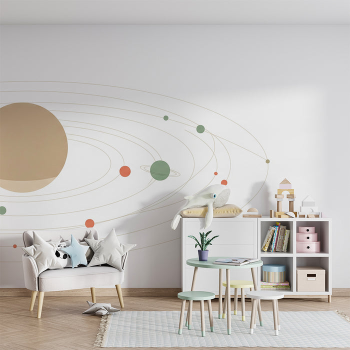 Papel de parede criança | Sistem solar cu planete