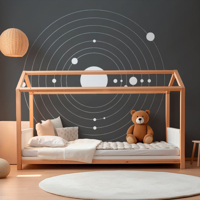 Barntapet | Minimalistisk svartvitt solsystem