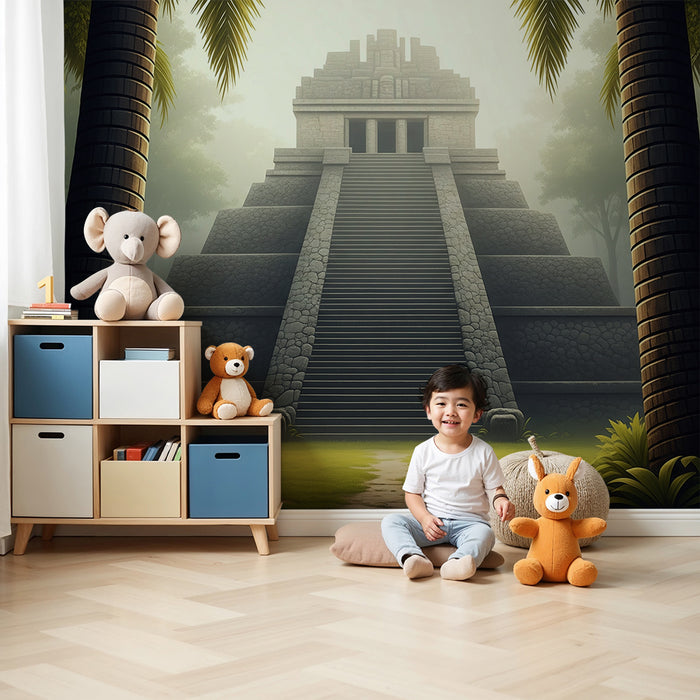 Kinderzimmer-Tapete | Alter Tempel im Dschungel
