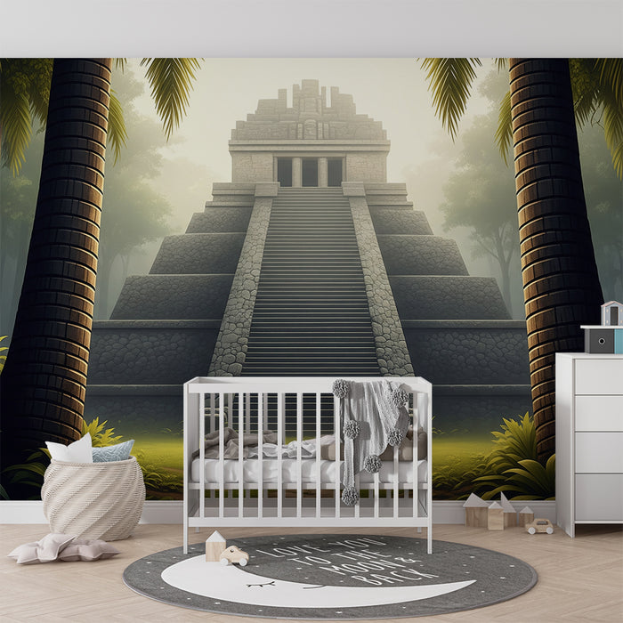 Kinderzimmer-Tapete | Alter Tempel im Dschungel
