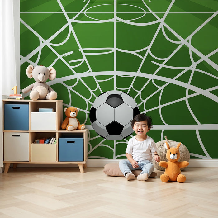 Barnetapet | Stiliserte fotballbaner med ball i midten
