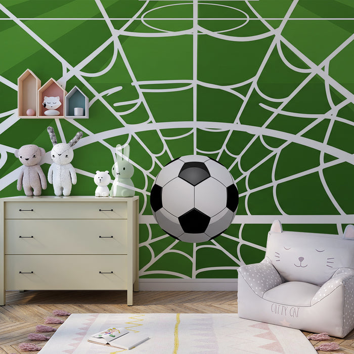 Barnetapet | Stiliserte fotballbaner med ball i midten