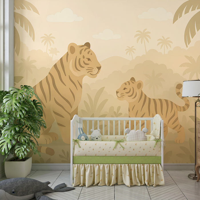 Papier peint chambre enfant | Tigres dans la jungle