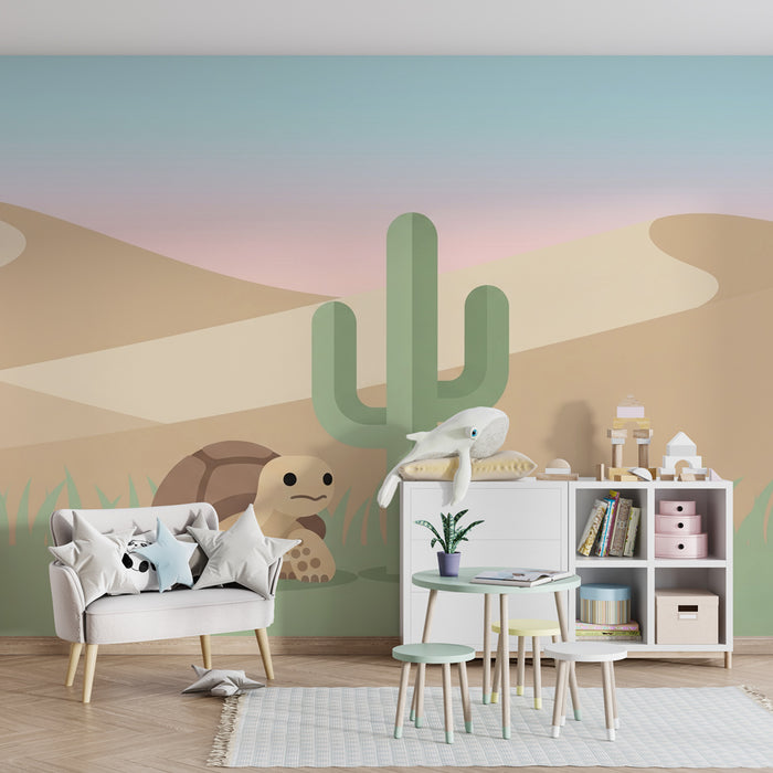 Papel de parede criança | Tartaruga fofa no deserto
