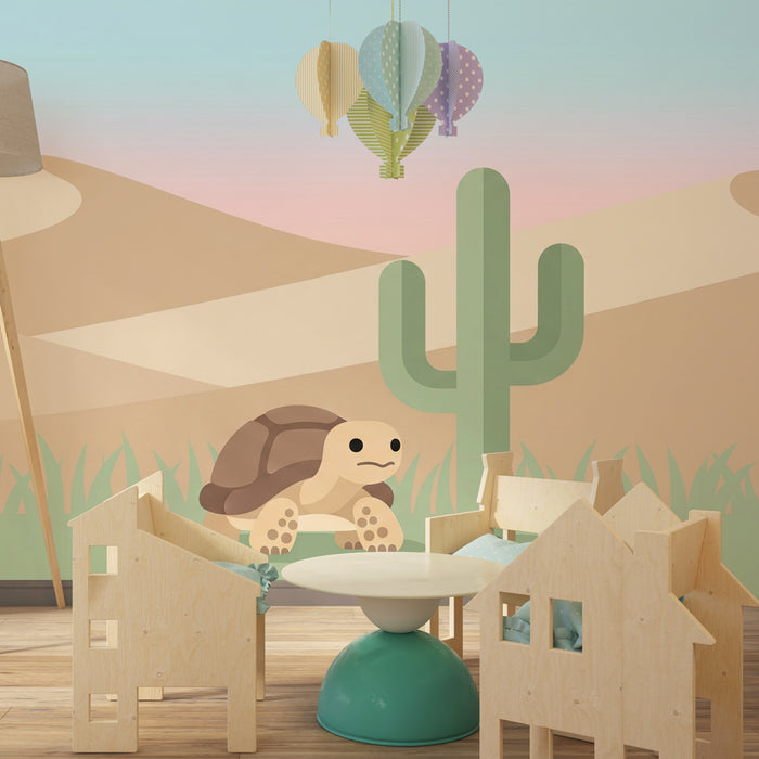 Papel de parede criança | Tartaruga fofa no deserto