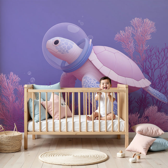 Papel de parede criança | Svemirska kornjača istražuje šareni podvodni svijet