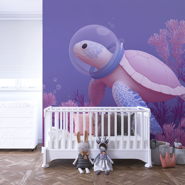 Papel de parede criança | Svemirska kornjača istražuje šareni podvodni svijet
