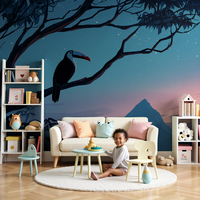 Lastenhuoneen tapetti | Tukaanit ja eksoottiset maisemat