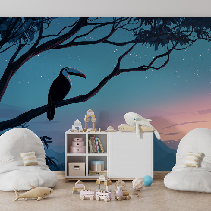 Lastenhuoneen tapetti | Tukaanit ja eksoottiset maisemat