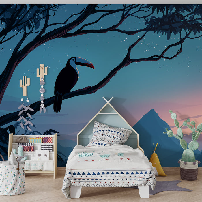 Lastenhuoneen tapetti | Tukaanit ja eksoottiset maisemat