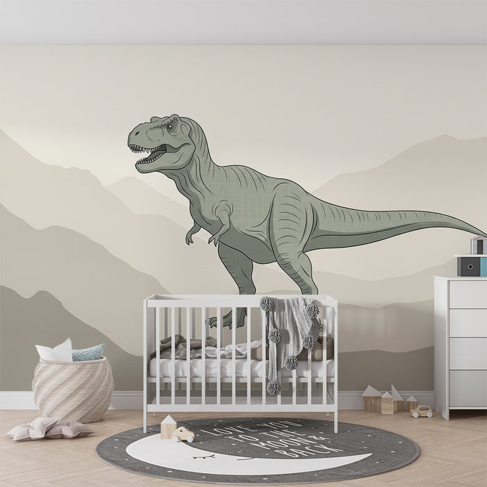 Gyerekszoba tapéta | Tiranózaurusz egy őskori tájban