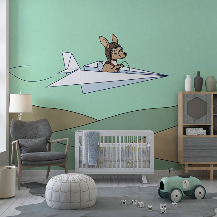 Barntapet | En hundpilot i flygande pappersflygplan över kullarna