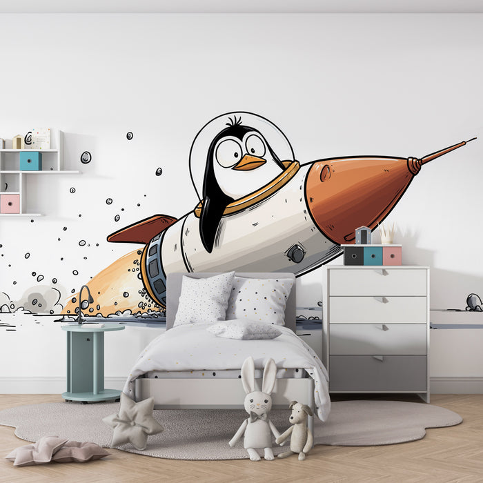 Barntapet | En astronautpingvin i sin rymdraket