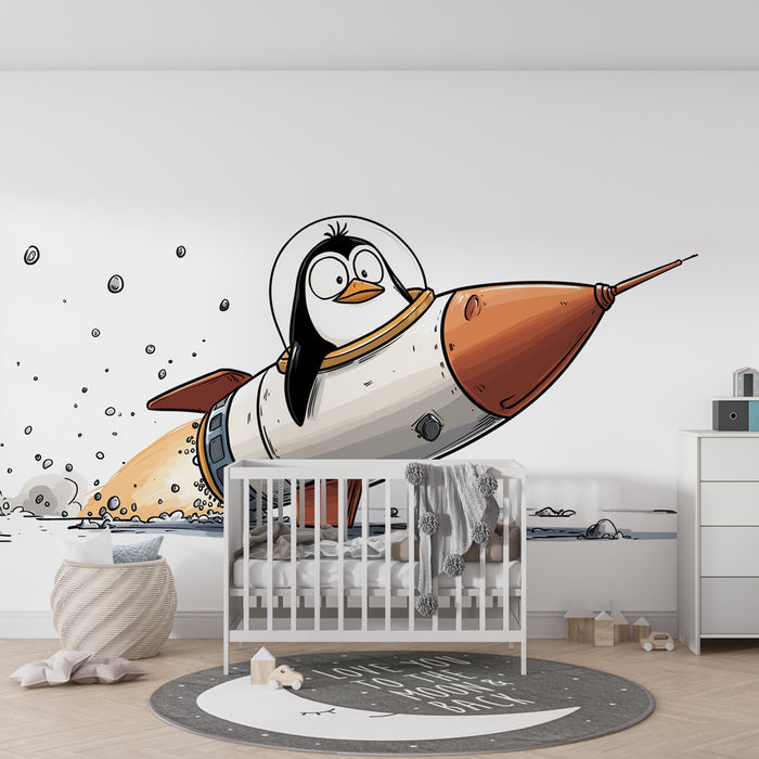 Barntapet | En astronautpingvin i sin rymdraket