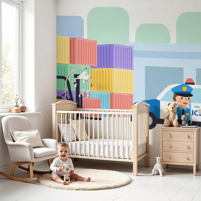 Kids' Room Wallpaper | A Colorful World of Building and Safety
